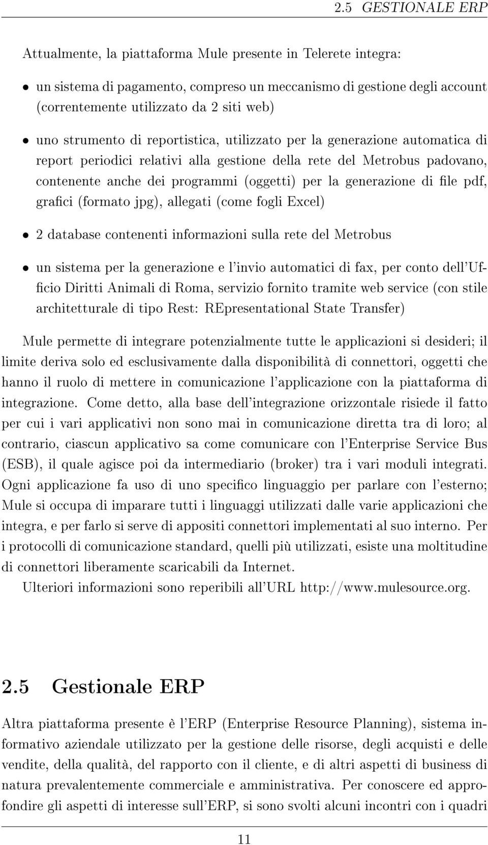 generazione di le pdf, graci (formato jpg), allegati (come fogli Excel) 2 database contenenti informazioni sulla rete del Metrobus un sistema per la generazione e l'invio automatici di fax, per conto