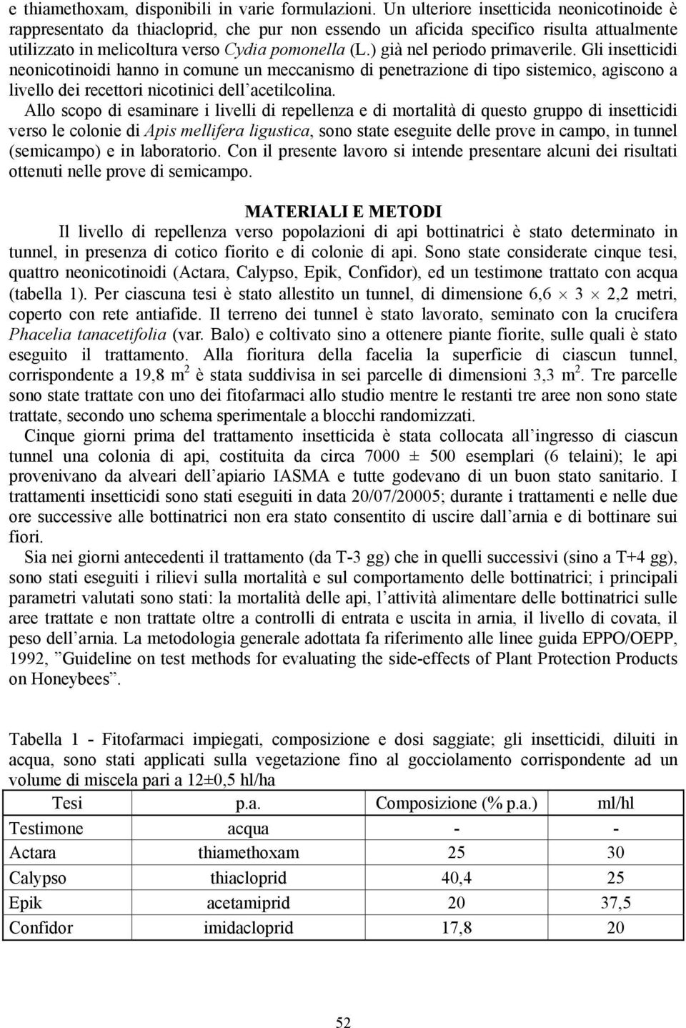 ) già nel periodo primaverile. Gli insetticidi neonicotinoidi hanno in comune un meccanismo di penetrazione di tipo sistemico, agiscono a livello dei recettori nicotinici dell acetilcolina.