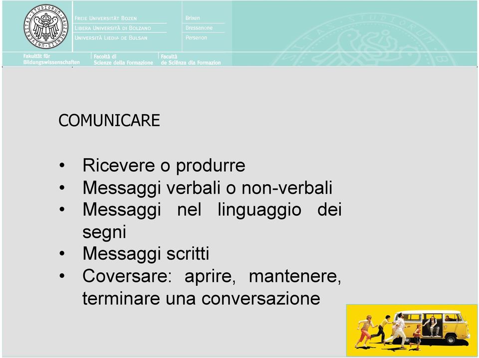 linguaggio dei segni Messaggi scritti