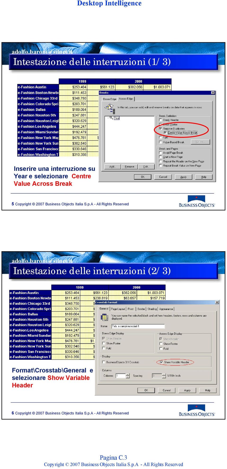 Break 5 Intestazione delle interruzioni (2/3)