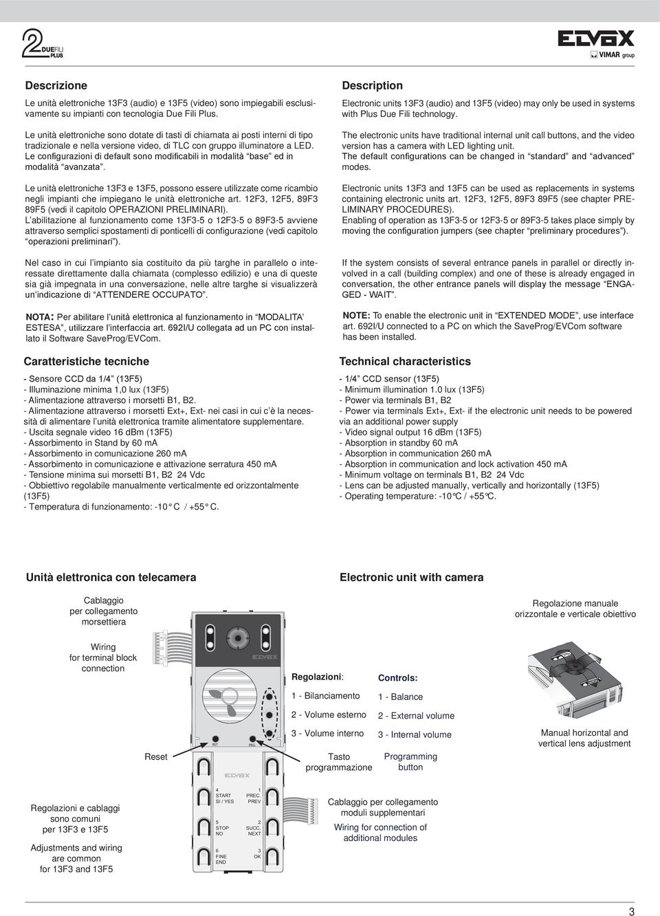 e unità elettroniche F e F5, possono essere utilizzate come ricambio negli impianti che impiegano le unità elettroniche art. F, F5, 89F 89F5 (vedi il capitolo OPERAZIONI PREIINARI).