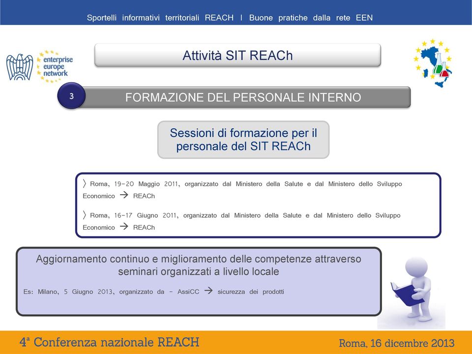 organizzato dal Ministero della Salute e dal Ministero dello Sviluppo Economico REACh Aggiornamento continuo e miglioramento