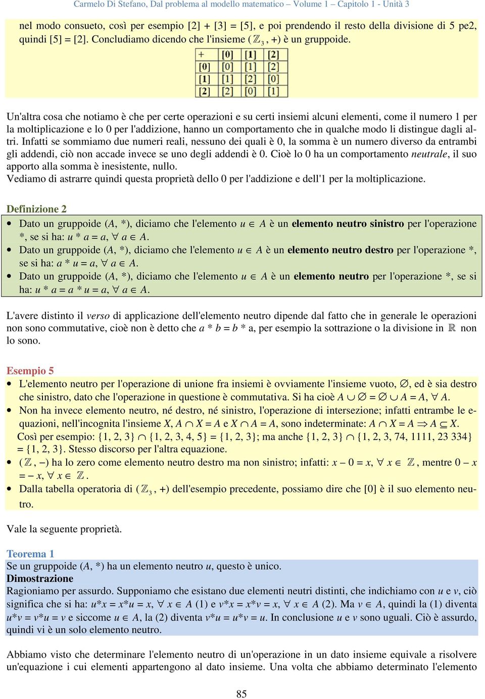 distingue dagli altri. Infatti se sommiamo due numeri reali, nessuno dei quali è 0, la somma è un numero diverso da entrambi gli addendi, ciò non accade invece se uno degli addendi è 0.