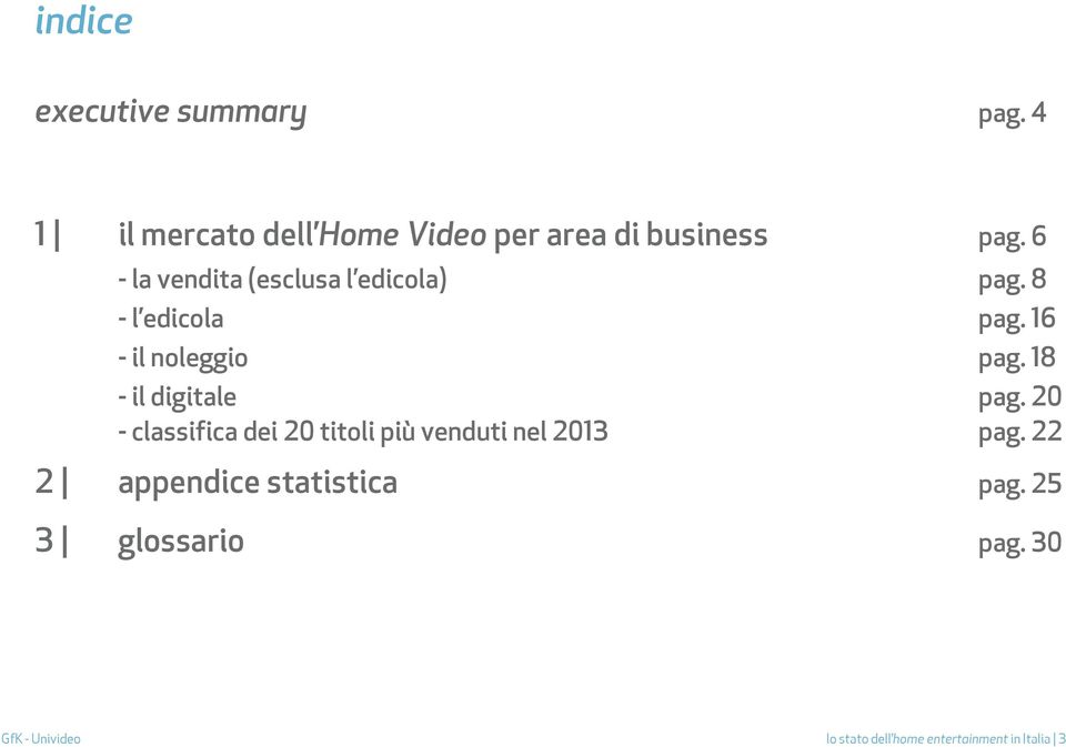 18 - il digitale pag. 20 - classifica dei 20 titoli più venduti nel 2013 pag.