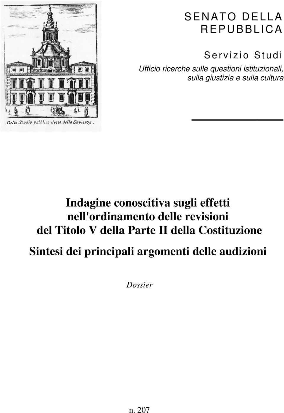 effetti nell'ordinamento delle revisioni del Titolo V della Parte II della