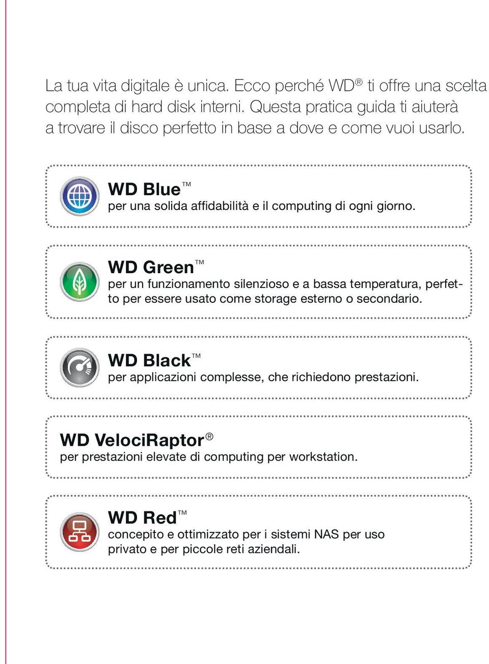 WD Blue per una solida affidabilità e il computing di ogni giorno.