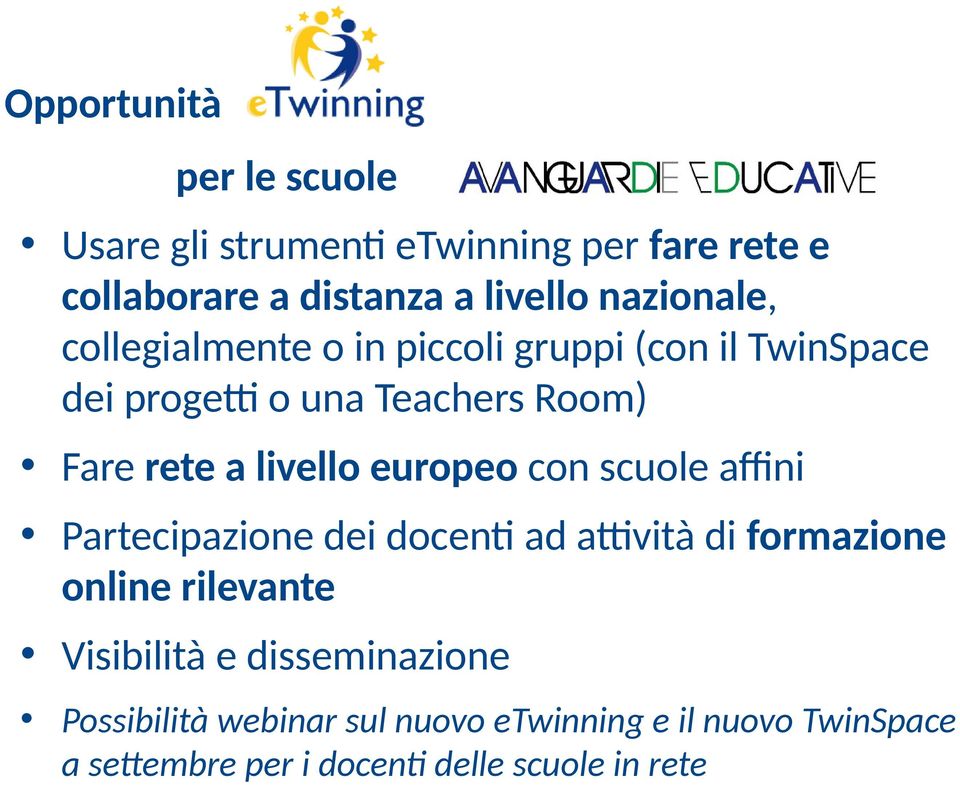 livello europeo con scuole affini Partecipazione dei docenti ad attività di formazione online rilevante