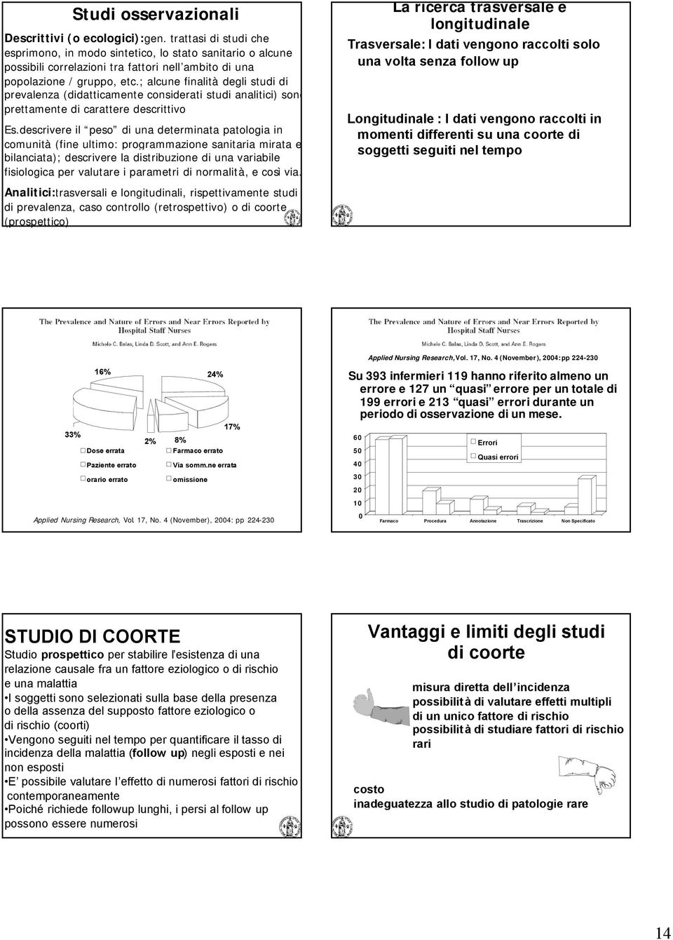 ; alcune finalità degli studi di prevalenza (didatticamente considerati studi analitici) sono prettamente di carattere descrittivo Es.