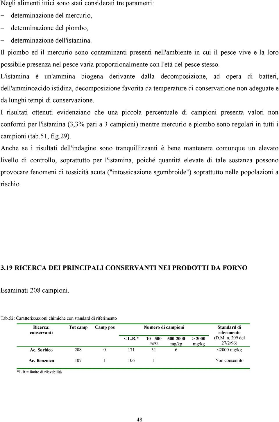 L'istamina è un'ammina biogena derivante dalla decomposizione, ad opera di batteri, dell'amminoacido istidina, decomposizione favorita da temperature di conservazione adeguate e da lunghi tempi di