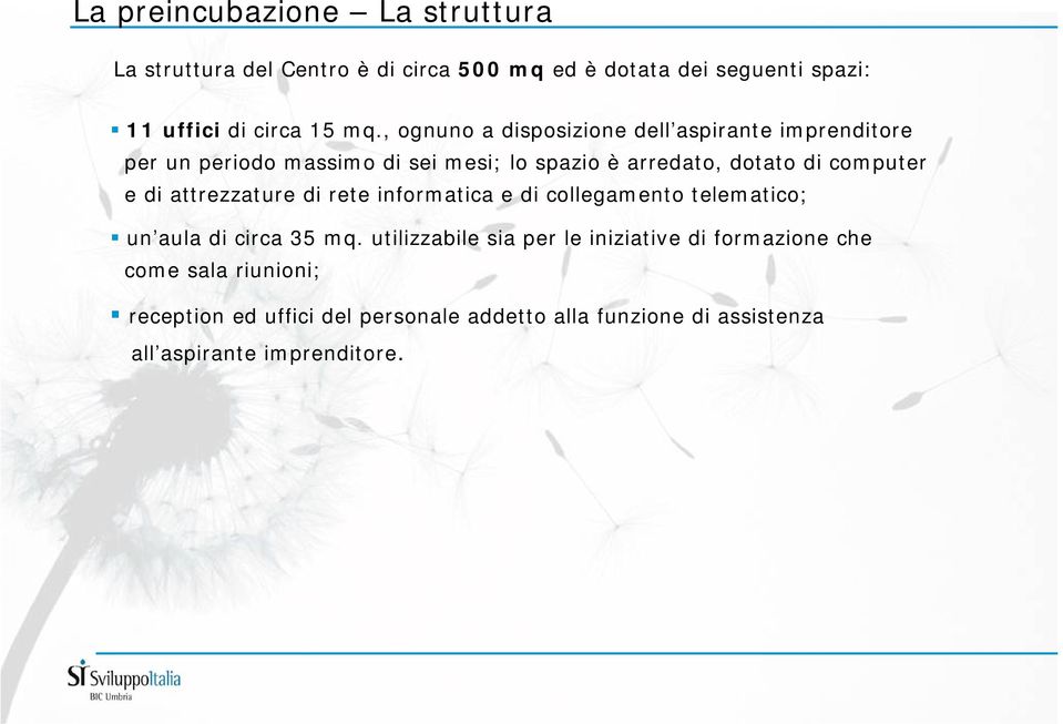 di attrezzature di rete informatica e di collegamento telematico; un aula di circa 35 mq.