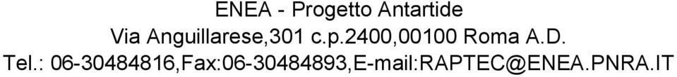 2400,00100 Roma A.D. Tel.