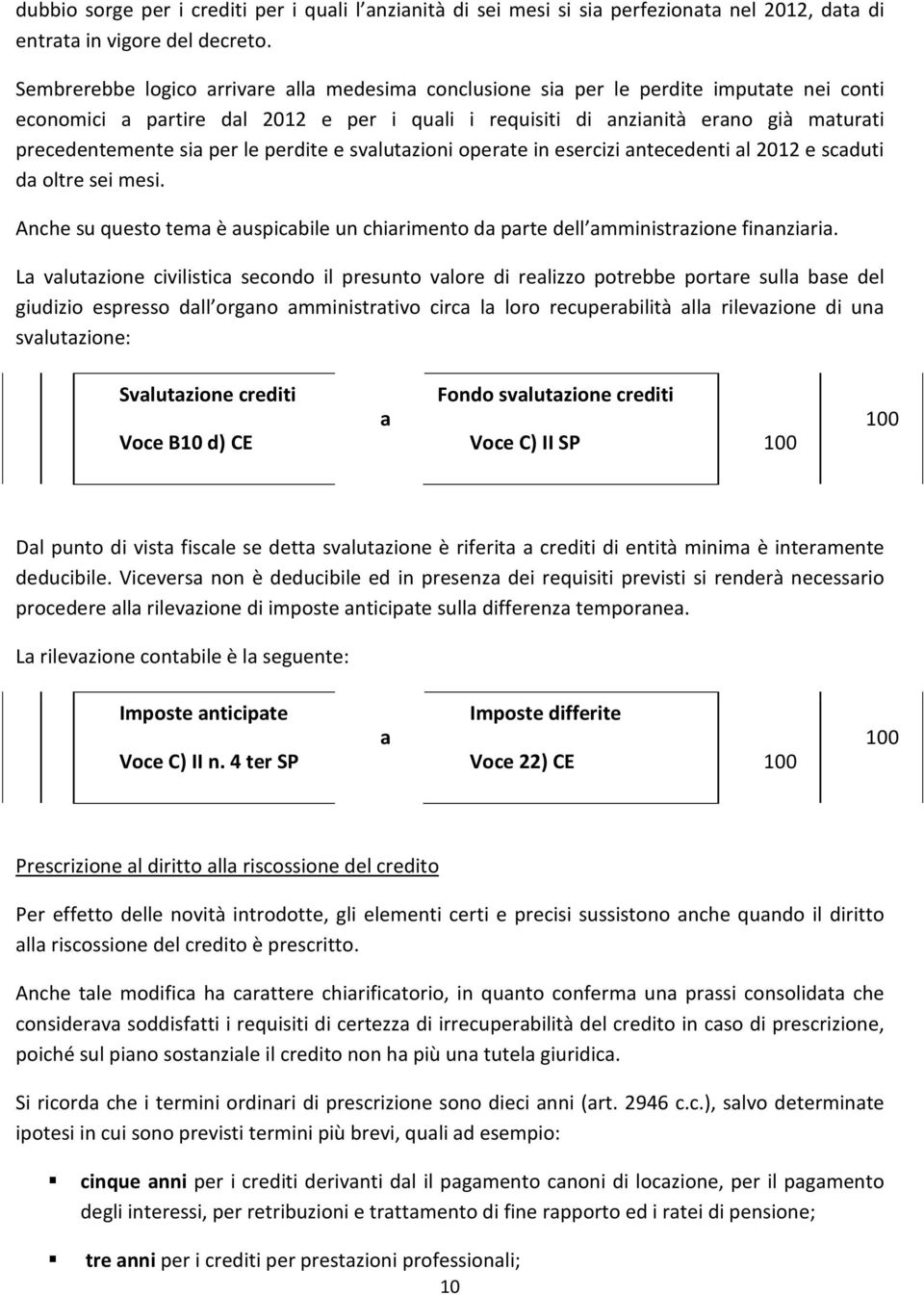 svlutzioni operte in esercizi ntecedenti l 2012 e scduti d oltre sei mesi. Anche su questo tem è uspicbile un chirimento d prte dell mministrzione finnziri.