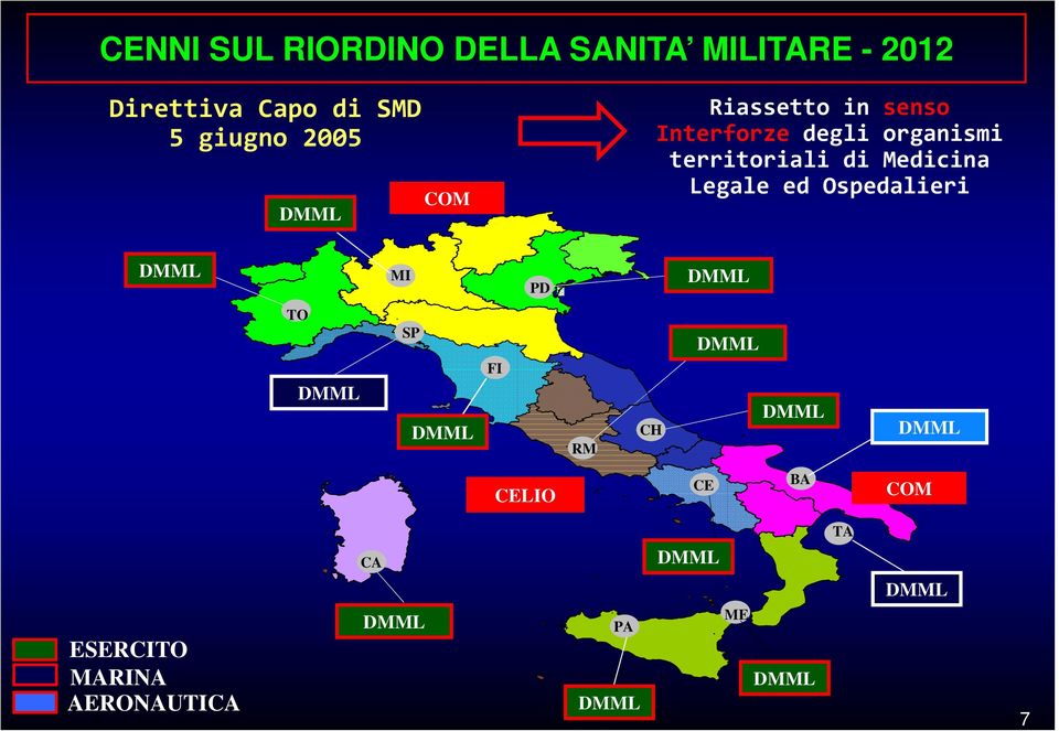 organismi territoriali di Medicina Legale ed Ospedalieri MI PD TO