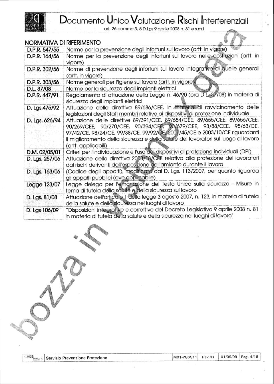 o 3, 5 D.Lgs 9 oprile 2008 n. 8l e s.m.