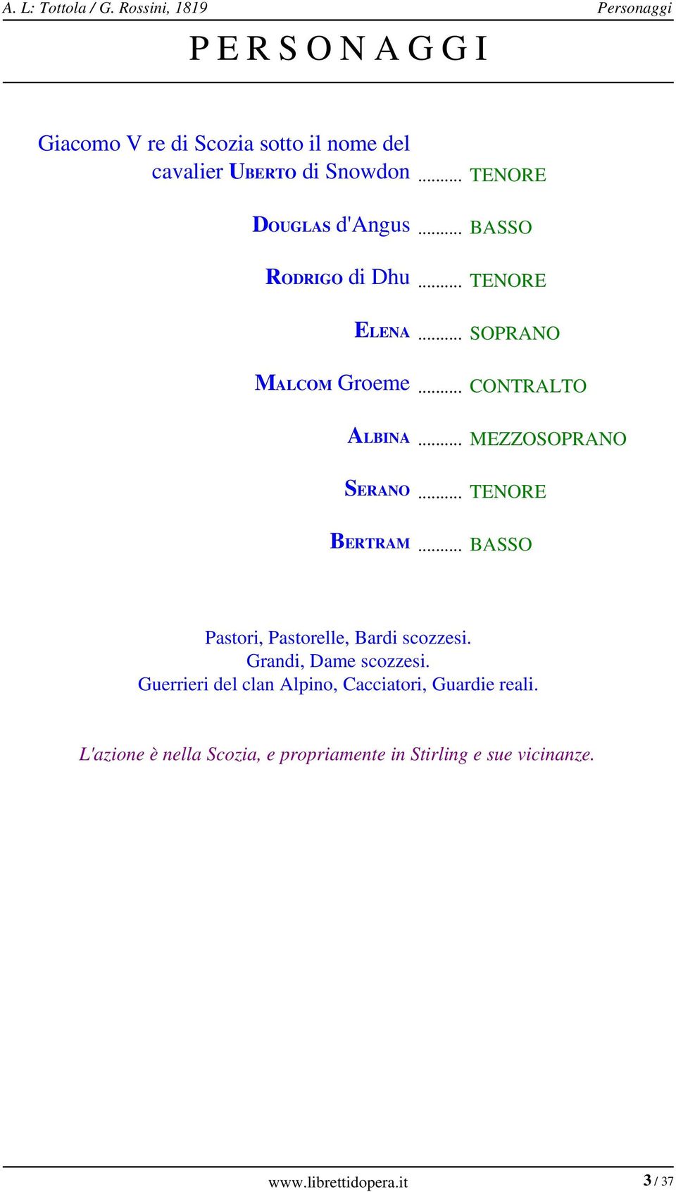 .. TENORE d'angus... BASSO di Dhu... TENORE... SOPRANO Groeme... CONTRALTO ALBINA... MEZZOSOPRANO SERANO.