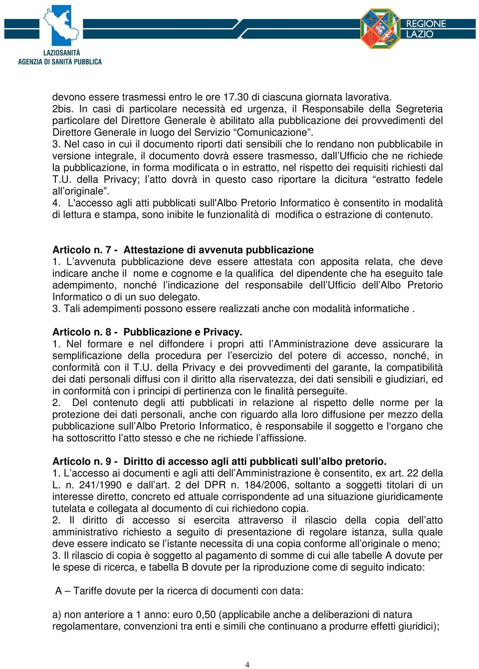 Servizio Comunicazione. 3.