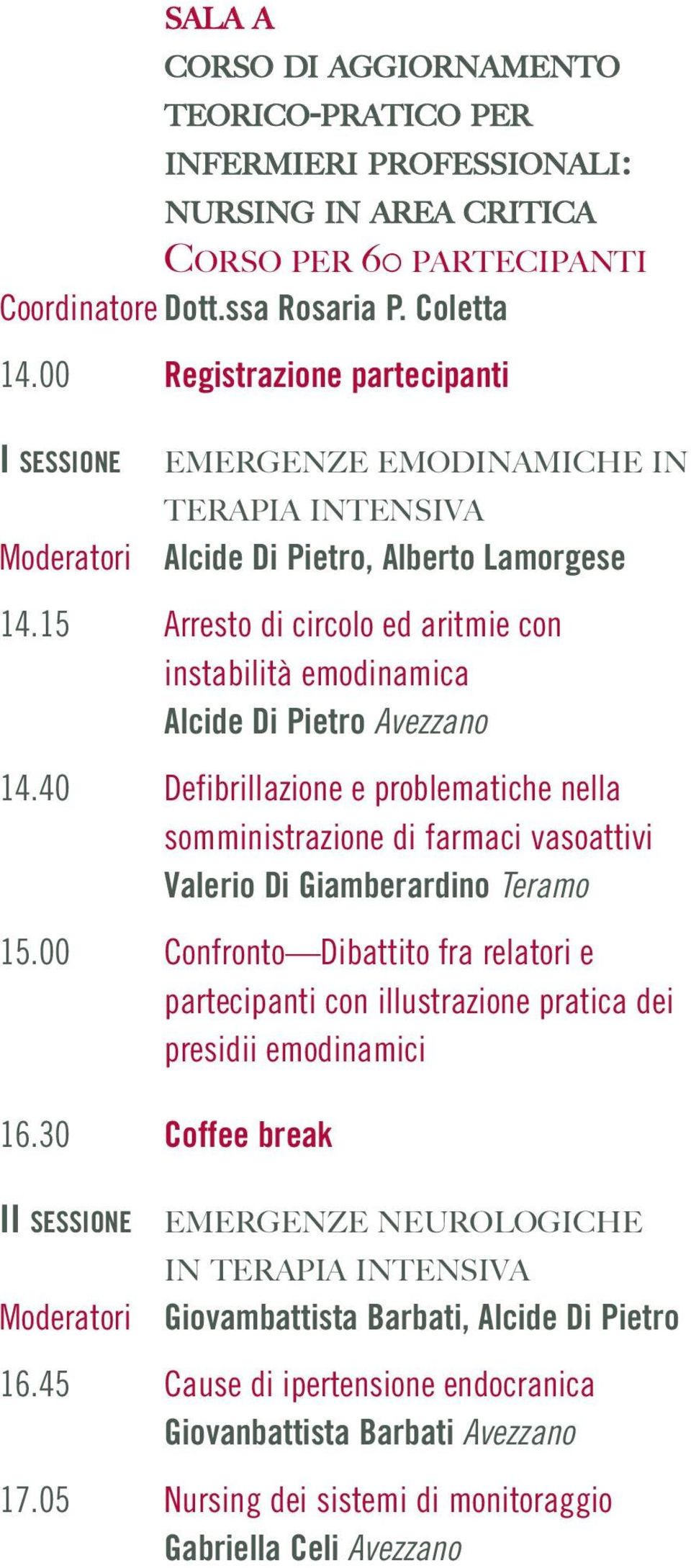 15 Arresto di circolo ed aritmie con instabilità emodinamica Alcide Di Pietro Avezzano 14.