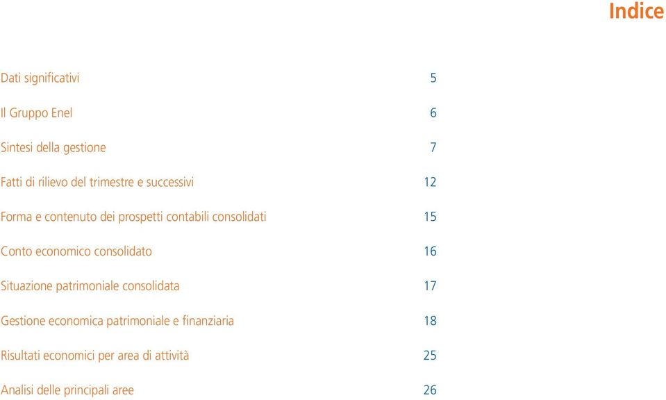 economico consolidato 16 Situazione patrimoniale consolidata 17 Gestione economica