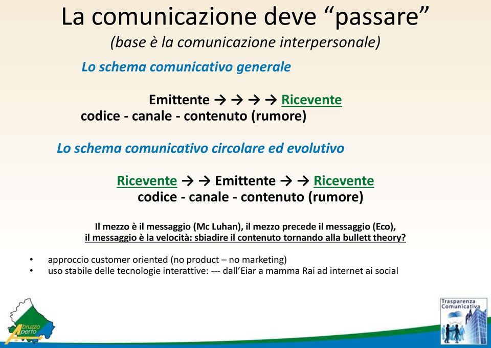 il messaggio (Mc Luhan), il mezzo precede il messaggio (Eco), il messaggio è la velocità: sbiadire il contenuto tornando alla bullett theory?