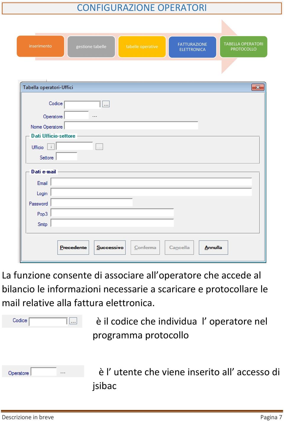 necessarie a scaricare e protocollare le mail relative alla fattura elettronica.