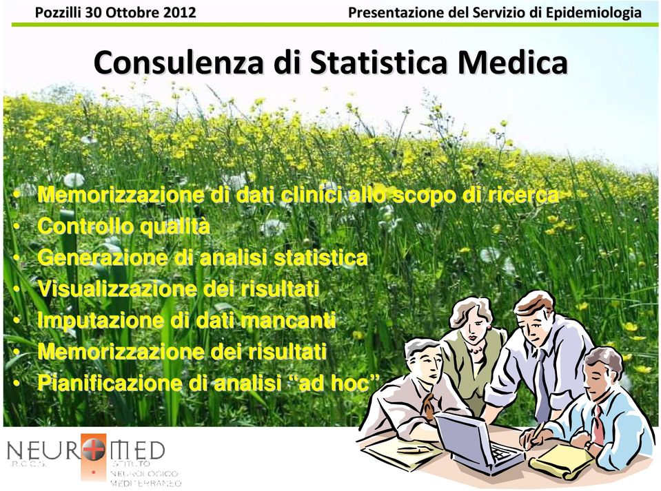 statistica Visualizzazione dei risultati Imputazione di dati