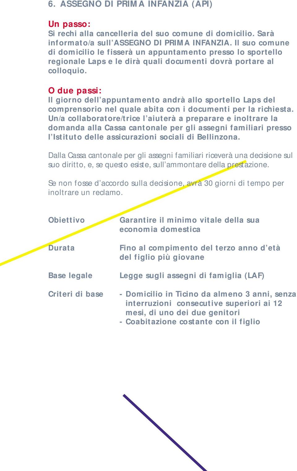 O due passi: Il giorno dell appuntamento andrà allo sportello Laps del comprensorio nel quale abita con i documenti per la richiesta.