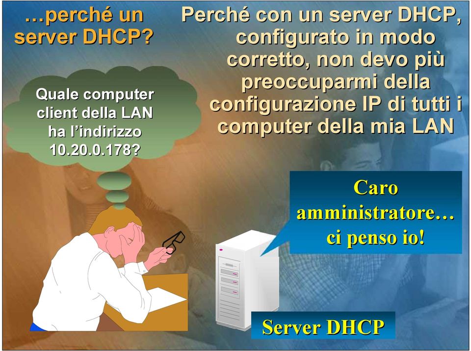 Perché con un server DHCP, configurato in modo corretto, non devo