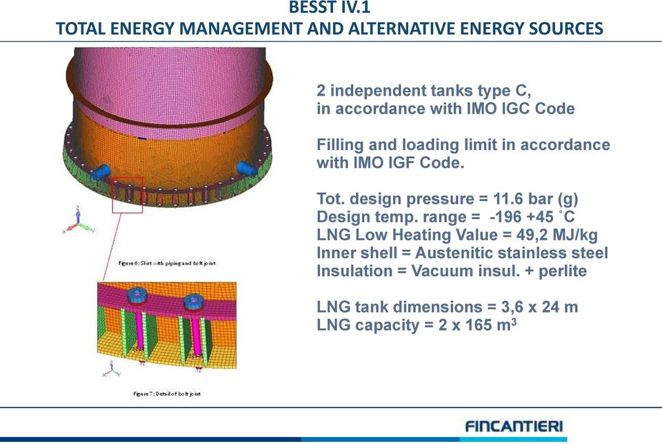 IMO IGC Code Filling and loading limit in accordance with IMO IGF Code. Tot. design pressure = 11.