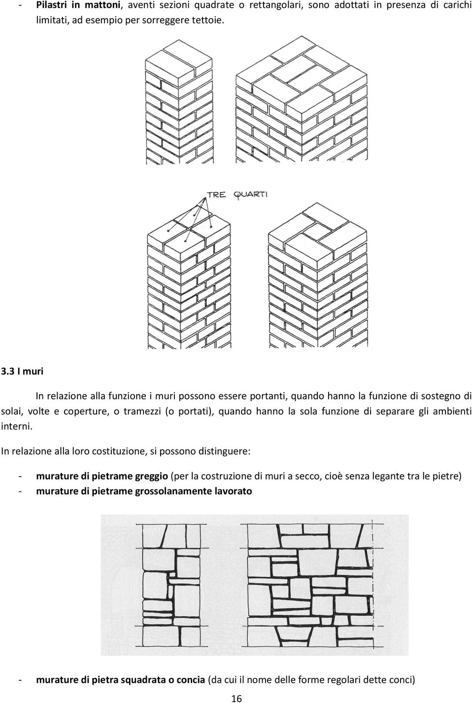 hanno la sola funzione di separare gli ambienti interni.