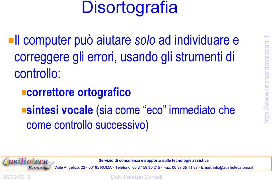 strumenti di controllo: correttore ortografico