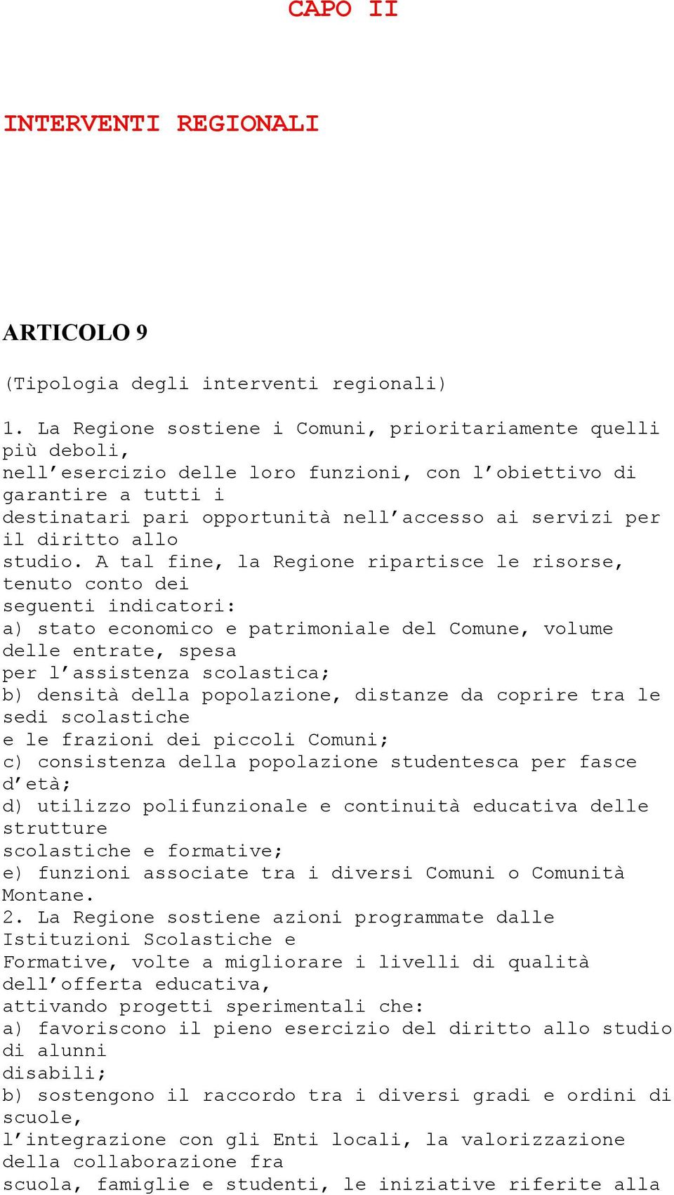 il diritto allo studio.