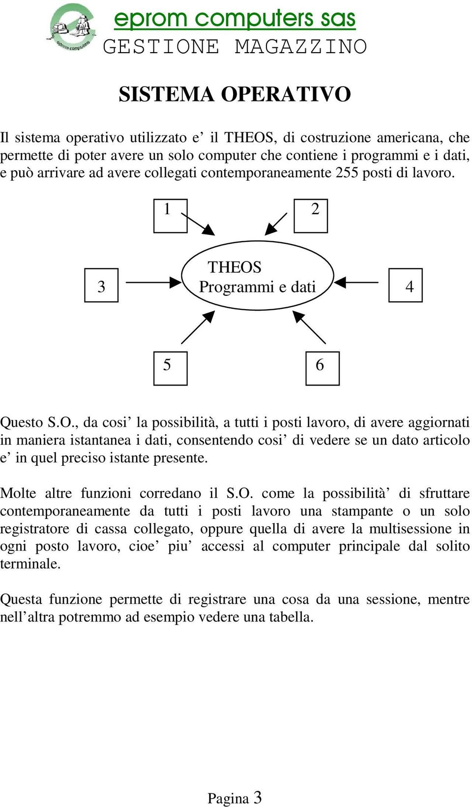 3 Programmi e dati 4 5 6 Questo S.O.