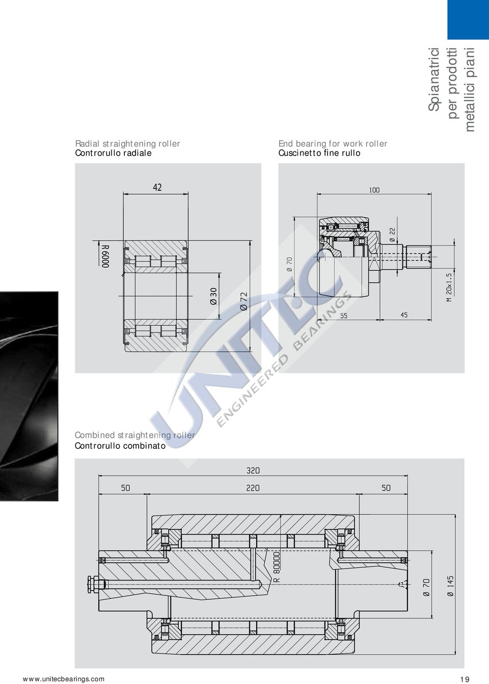 rullo 42 Ø 30 Ø 72 Spianatrici per prodotti metallici