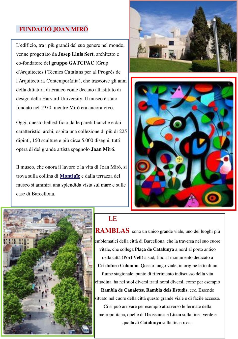 Il museo è stato fondato nel 1970 mentre Miró era ancora vivo.