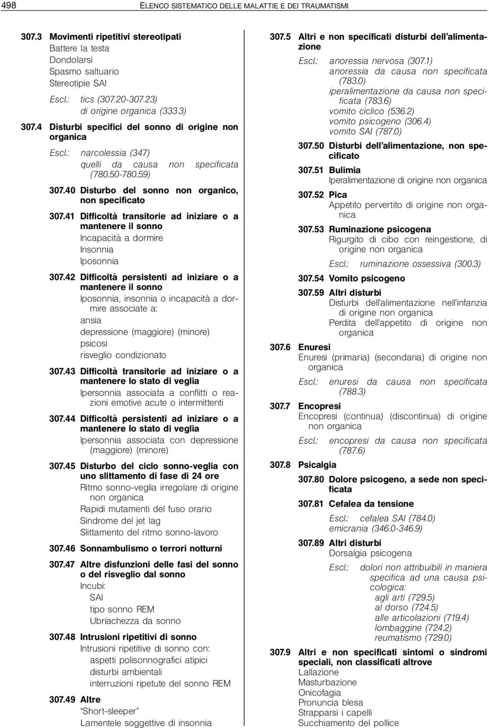 41 Difficolta' transitorie ad iniziare o a mantenere il sonno Incapacita' a dormire Insonnia Iposonnia 307.