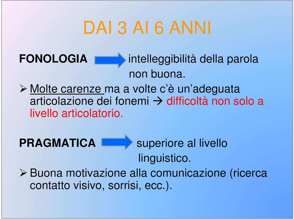 difficoltà non solo a livello articolatorio.