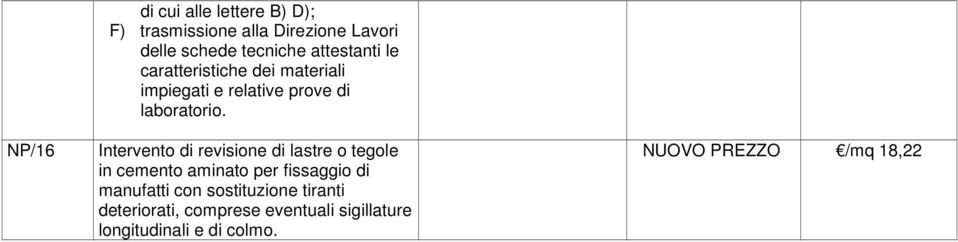 Intervento di revisione di lastre o tegole in cemento aminato per fissaggio di manufatti con