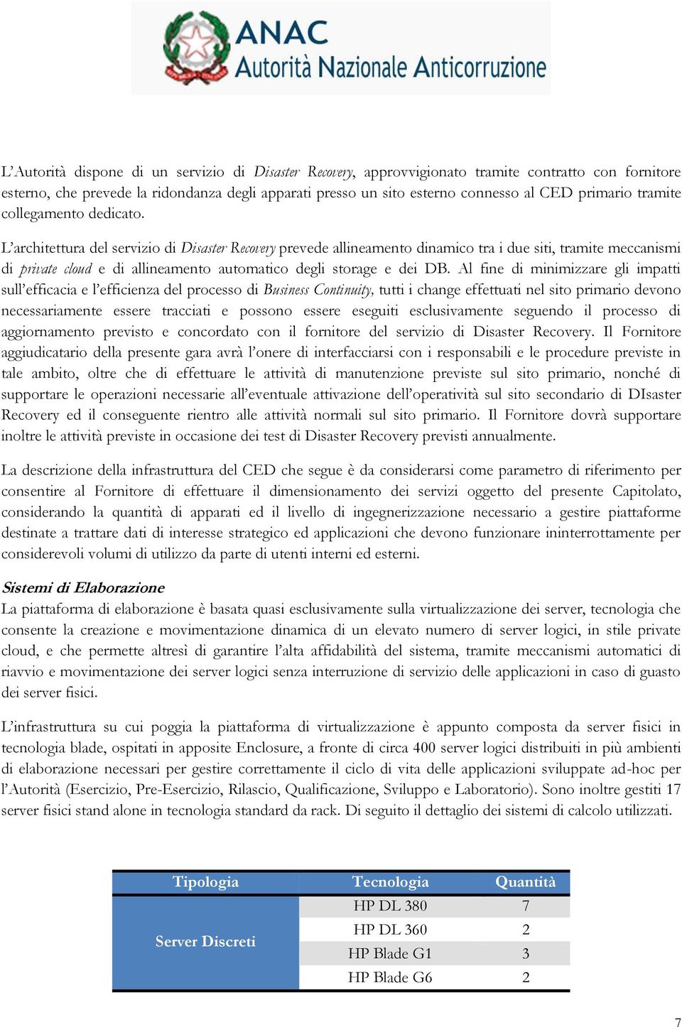 L architettura del servizio di Disaster Recovery prevede allineamento dinamico tra i due siti, tramite meccanismi di private cloud e di allineamento automatico degli storage e dei DB.