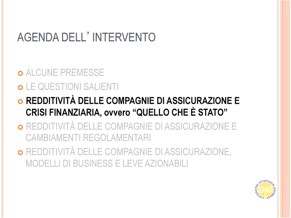 STATO REDDITIVITÀ DELLE COMPAGNIE DI ASSICURAZIONE E CAMBIAMENTI