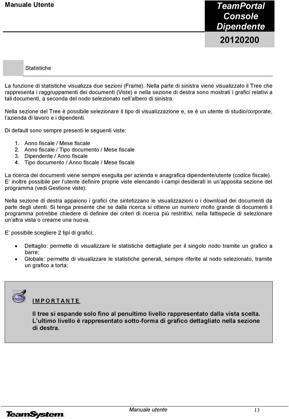 nodo selezionato nell albero di sinistra. Nella sezione del Tree è possibile selezionare il tipo di visualizzazione e, se è un utente di studio/corporate, l azienda di lavoro e i dipendenti.