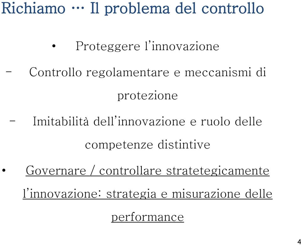 innovazione e ruolo delle competenze distintive Governare /