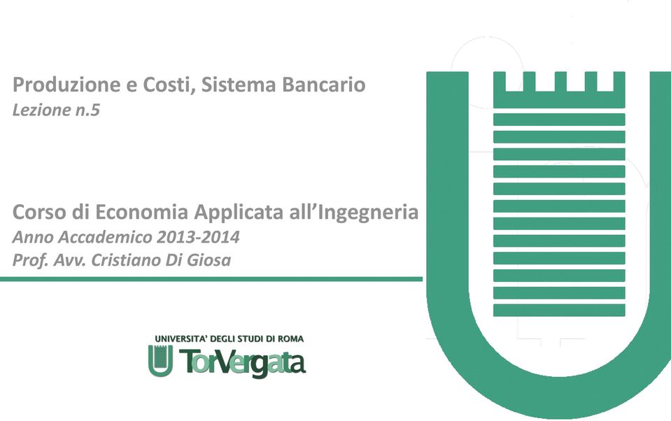 5 Corso di Economia Applicata all