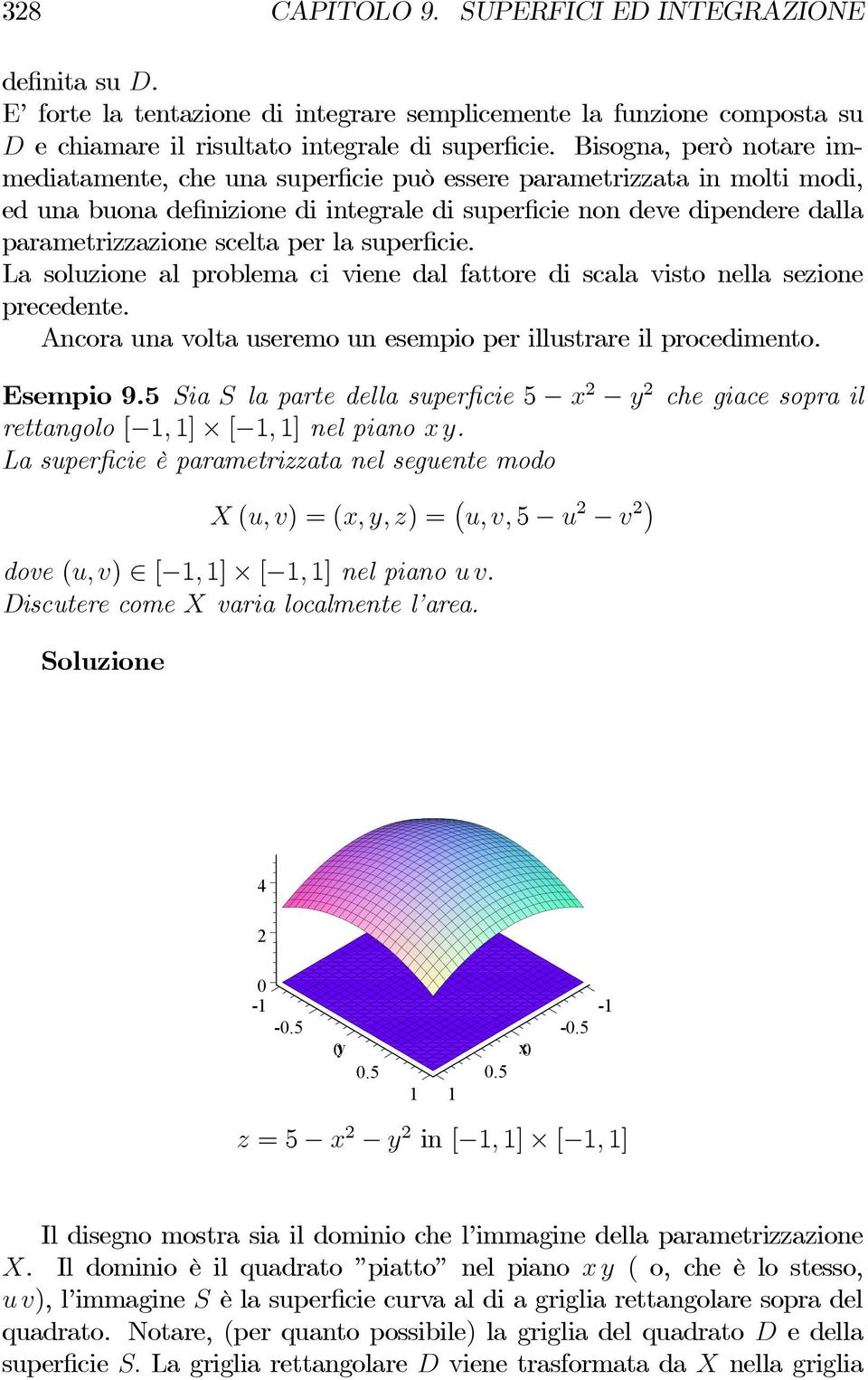 per la superficie. La soluzione al problema ci viene dal fattore di scala visto nella sezione precedente. Ancora una volta useremo un esempio per illustrare il procedimento. Esempio 9.