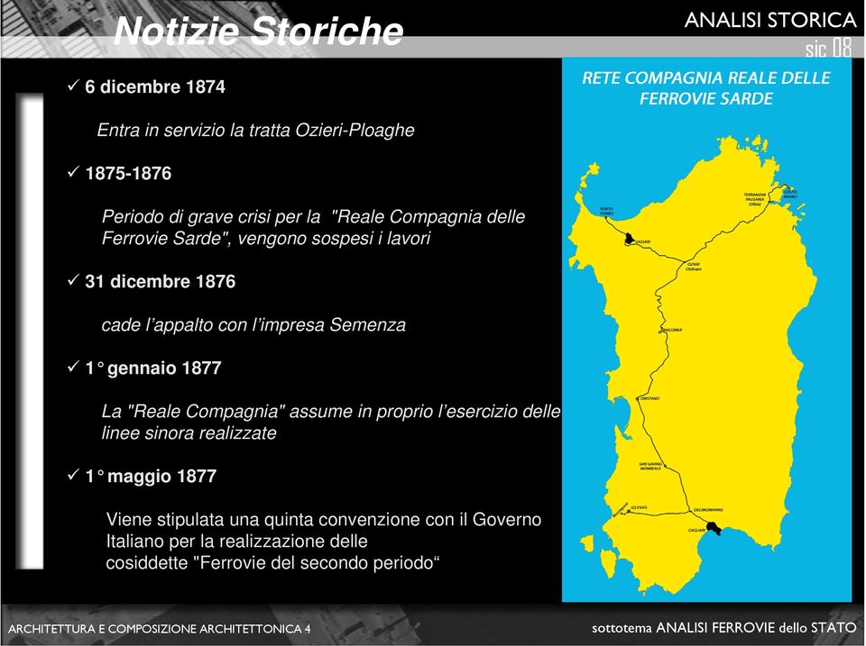 9 1 gennaio 1877 La "Reale Compagnia" assume in proprio l esercizio delle linee sinora realizzate 9 1 maggio 1877 Viene