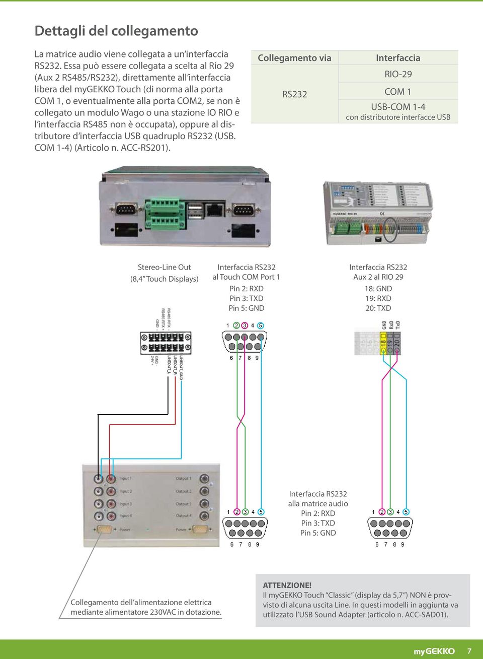 un modulo Wago o una stazione IO RIO e l interfaccia RS485 non è occupata), oppure al distributore d interfaccia USB quadruplo RS232 (USB. COM 1-4) (Articolo n. ACC-RS201).