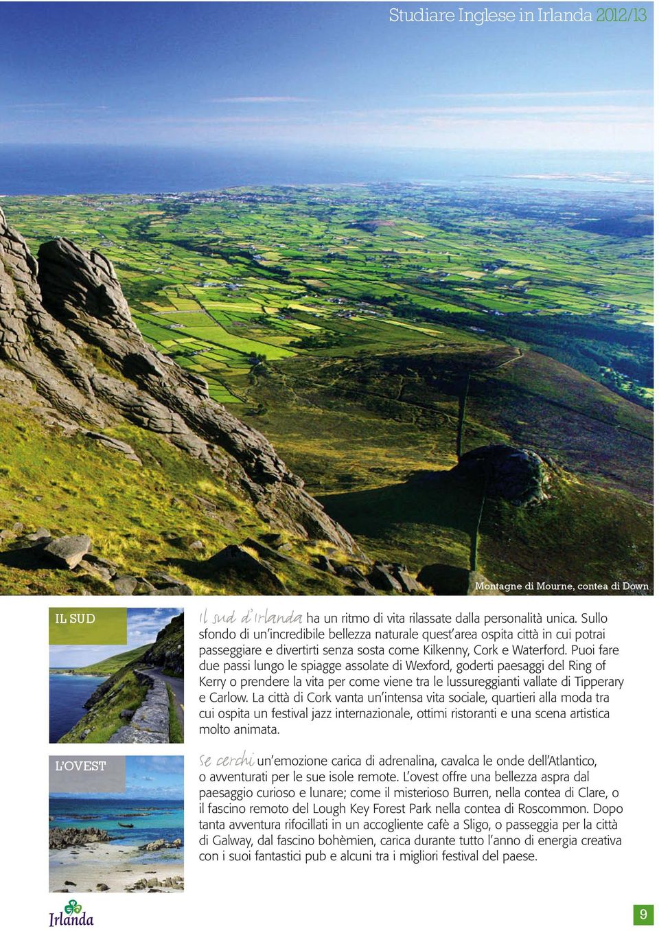 Puoi fare due passi lungo le spiagge assolate di Wexford, goderti paesaggi del Ring of Kerry o prendere la vita per come viene tra le lussureggianti vallate di Tipperary e Carlow.