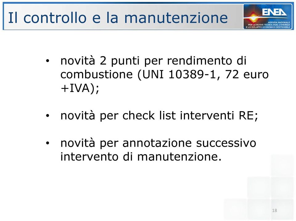 +IVA); novità per check list interventi RE; novità