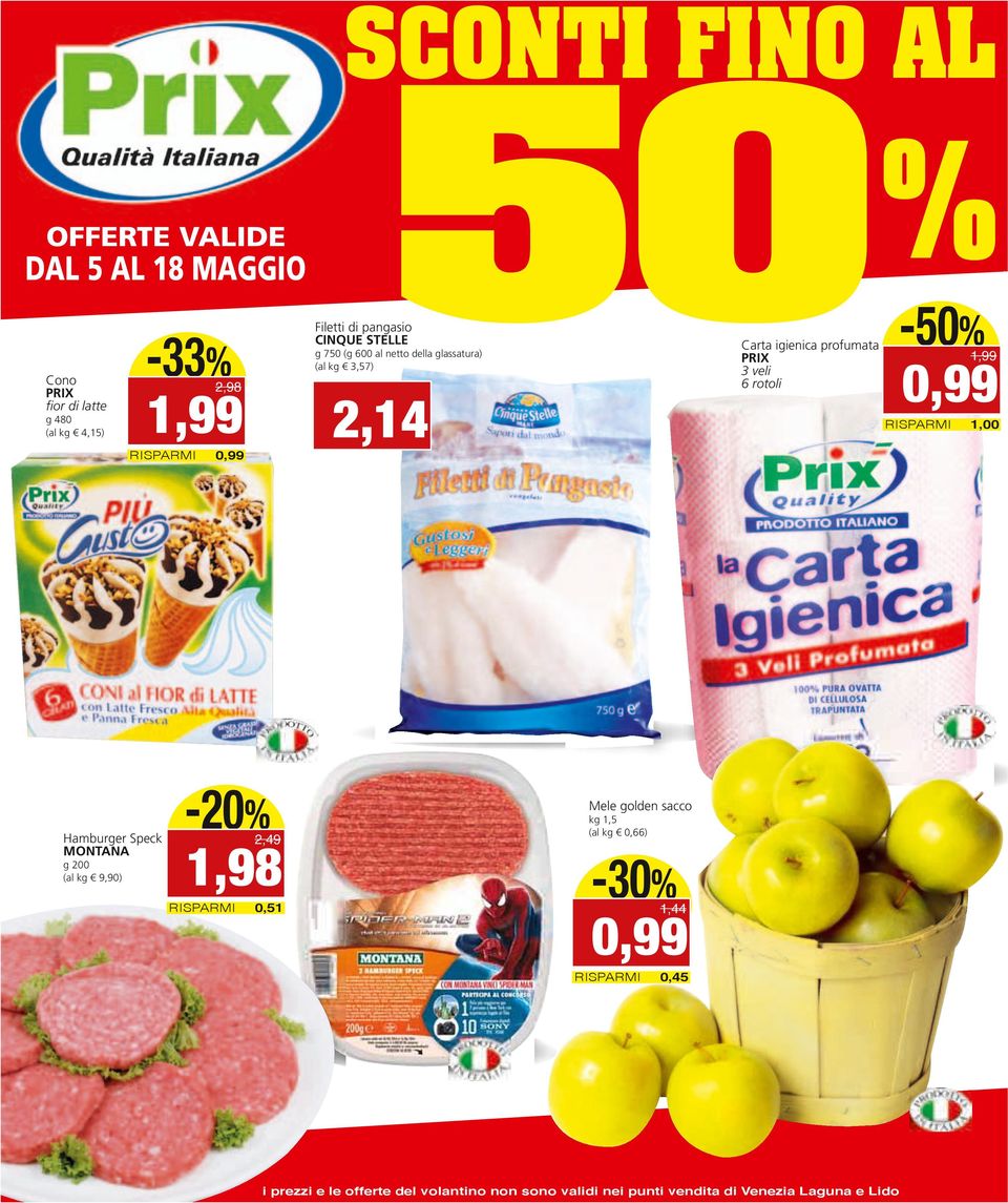 RispaRmi -50% RispaRmi 1,98 Carta igienica profumata PRIX 3 veli 6 rotoli g 750 (g 600 al