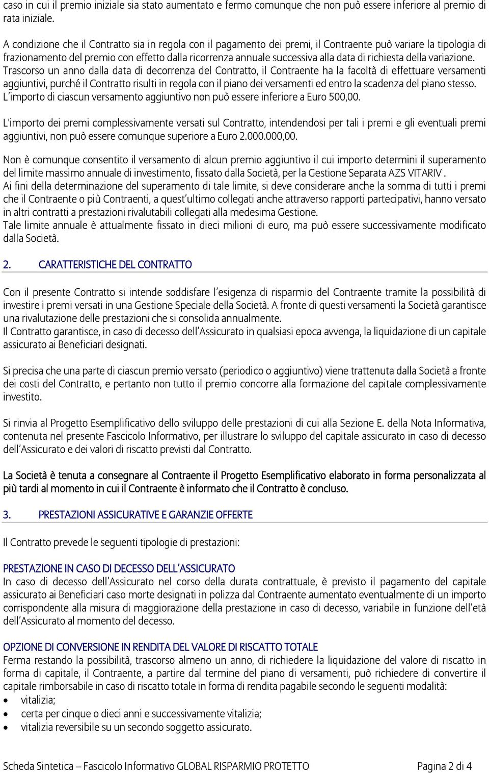 richiesta della variazione.