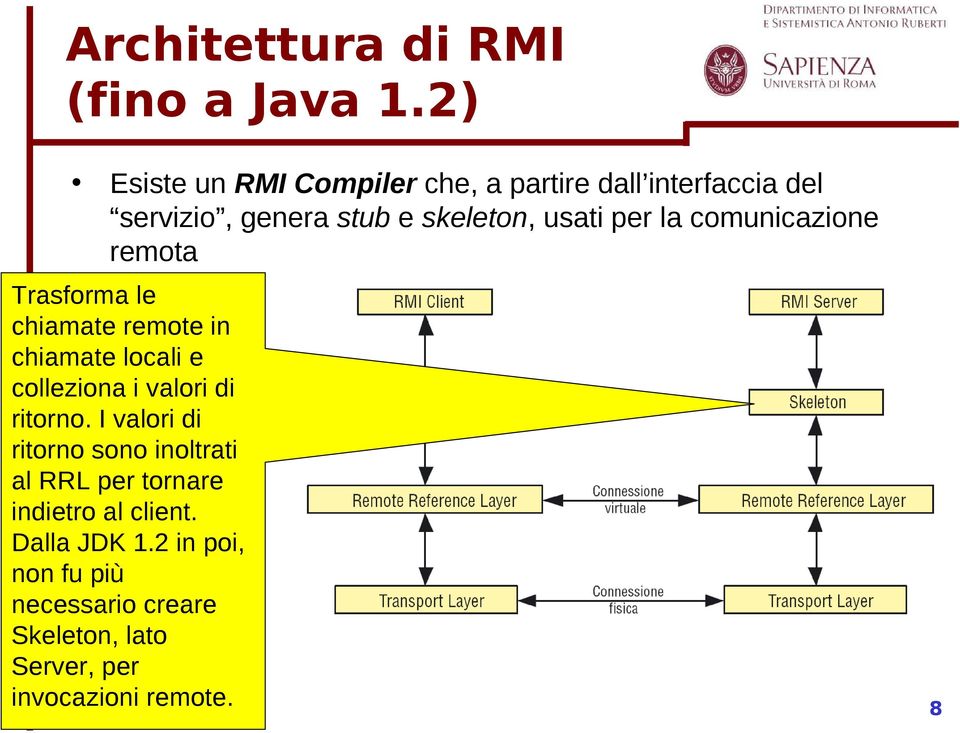 la comunicazione remota Trasforma le chiamate remote in chiamate locali e colleziona i valori di ritorno.